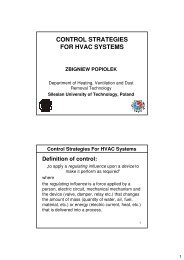 CONTROL STRATEGIES FOR HVAC SYSTEMS