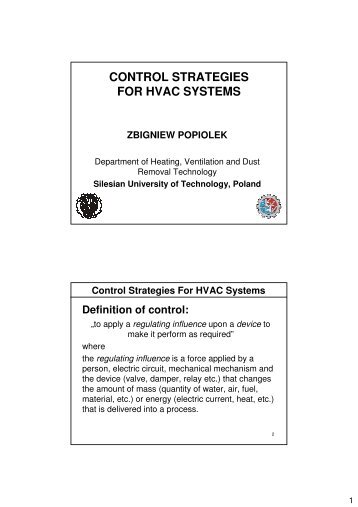 CONTROL STRATEGIES FOR HVAC SYSTEMS