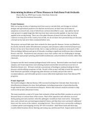 Determining Incidence of Three Diseases in Utah Stone Fruit Orchards