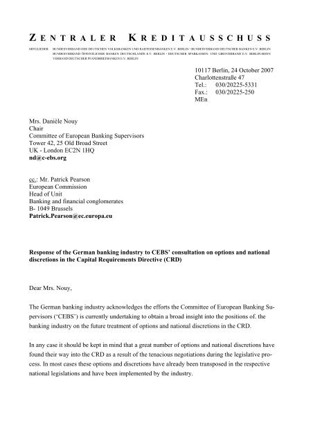 Letter - European Banking Authority - Europa