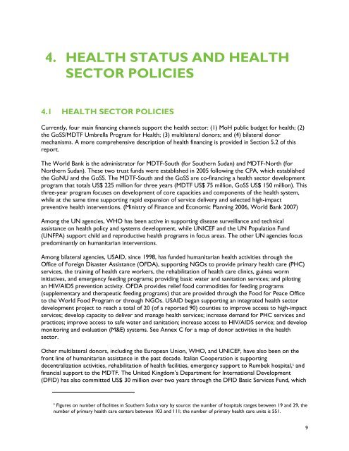 southern sudan health system assessment - Health Systems 20/20