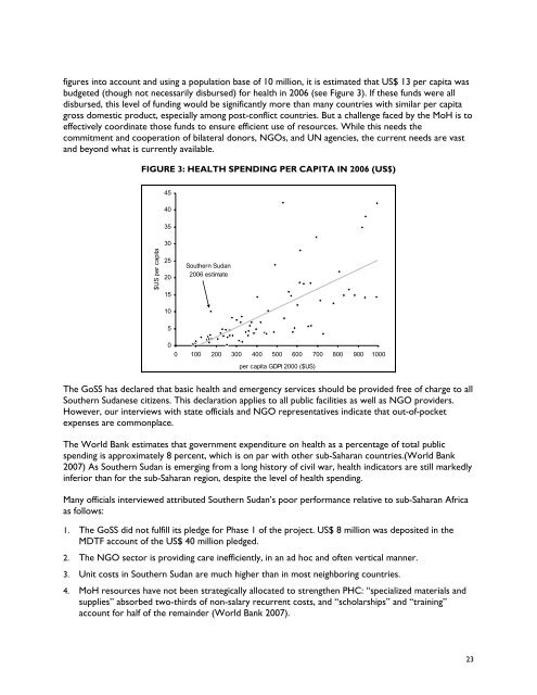 southern sudan health system assessment - Health Systems 20/20