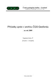 Přírůstky zpráv v archivu ČGS-Geofondu - Česká geologická služba