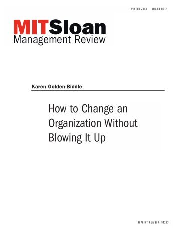 How to Change an Organization Without Blowing It Up - GreenProf