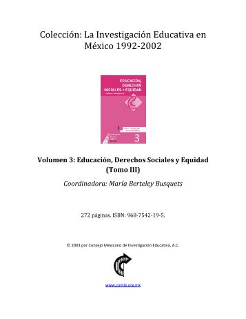 ColecciÃ³n: La InvestigaciÃ³n Educativa en MÃ©xico 1992â2002