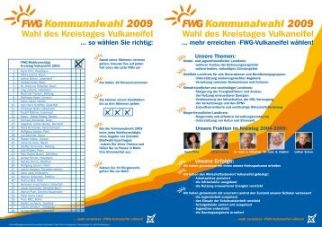 Kommunalwahl 2009 Kommunalwahl 2009 - FWG Vulkaneifel