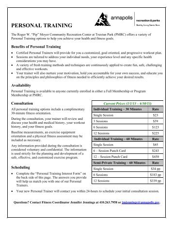 Personal Training Interest Form