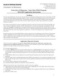 University of Minnesota - Twin Cities PSEO Program 2013-2014 ...