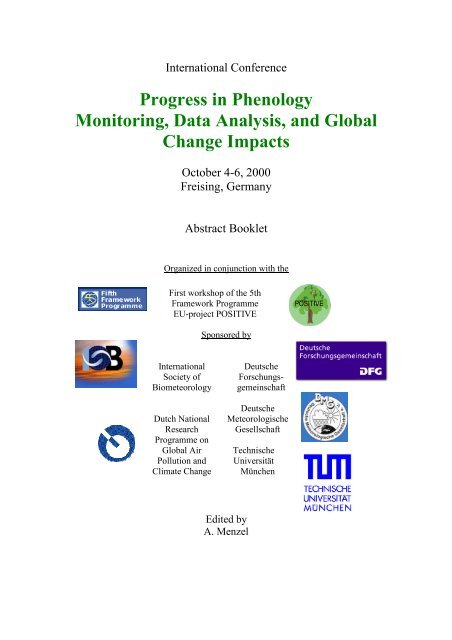 Progress in Phenology Monitoring, Data Analysis, and Global - TUM