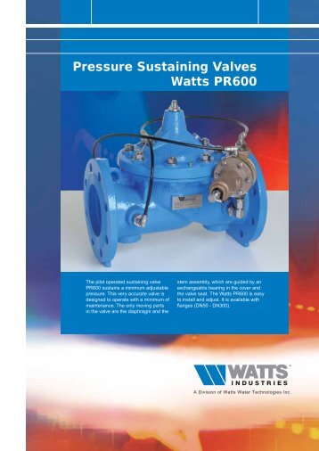 Pressure Sustaining Valves Watts PR600 - Watts Industries