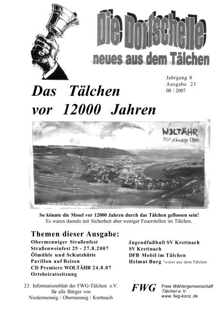 Das Tälchen vor 12000 Jahren - Freie Wählergemeinschaft Konz eV