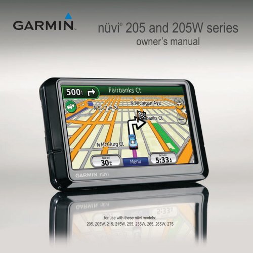 nüvi® 205 and 205W series owner's manual - Garmin