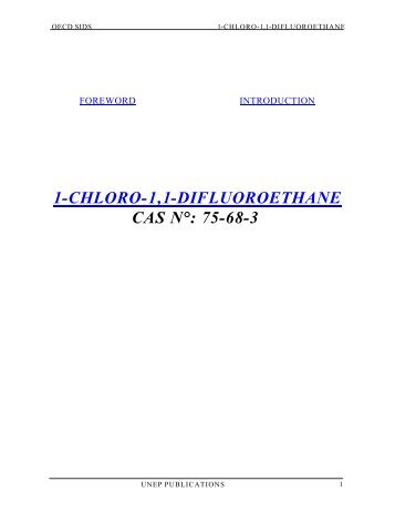 1-CHLORO-1,1-DIFLUOROETHANE CAS N°: 75 ... - UNEP Chemicals