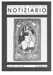 Notiziario - Provincia di Cristo Re dei Frati Minori dell'Emilia Romagna