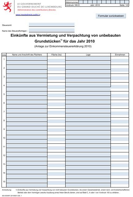 Einka Nfte Aus Vermietung Und Verpachtung Von Unbebauten