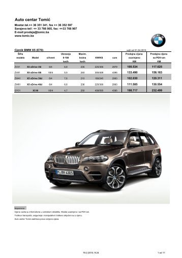 BMW X5 LCI 01 04 2010 - AUTOPIJACA-NOVA VOZILA - AUTI.BA