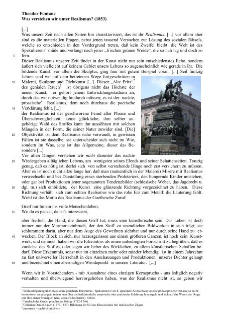 Was Verstehen Wir Unter Realismus Fontane Theodor Fontane und der Realismus - Schueller-Viersen-Duelken