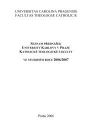 karolínka 2006/07 - Katolická teologická fakulta - Univerzita Karlova