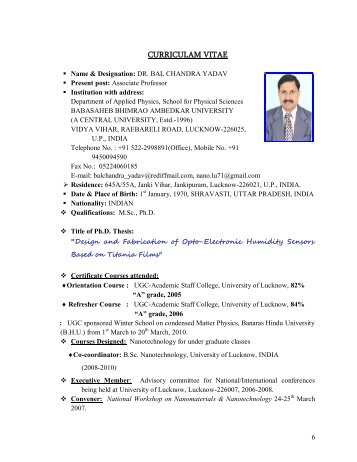 View Profile - Babasaheb Bhimrao Ambedkar University