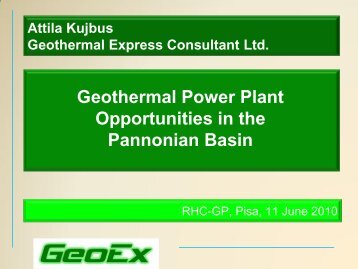 Geothermal power plan opportunities in the Pannonian Basin - EGEC