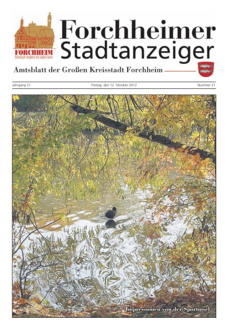 Stadtanzeiger Nr. 21 vom 12.10.12 - Forchheim