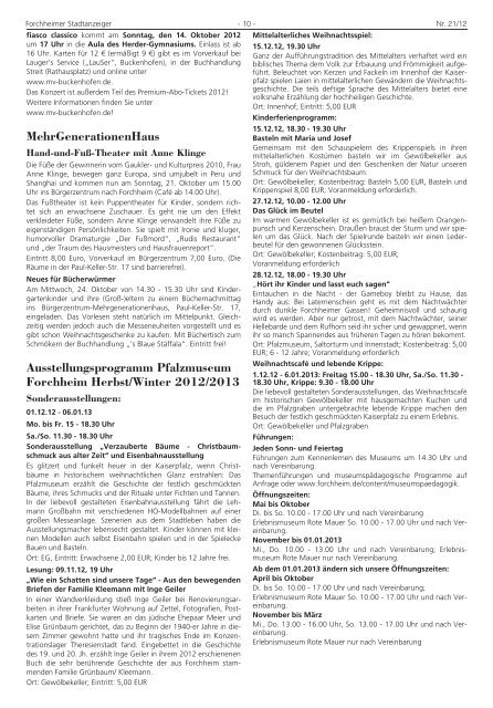 Stadtanzeiger Nr. 21 vom 12.10.12 - Forchheim