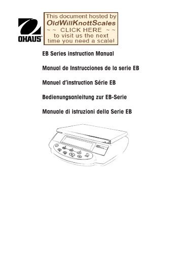 EB Series instruction Manual Manual de ... - Scale Manuals