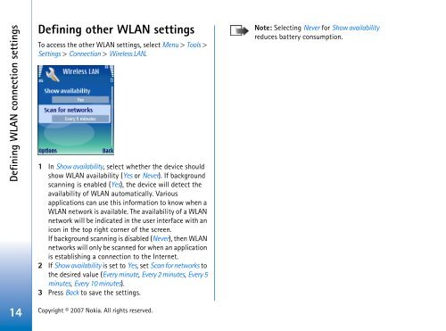 Nokia E65 Using WLAN