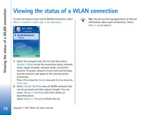 Nokia E65 Using WLAN