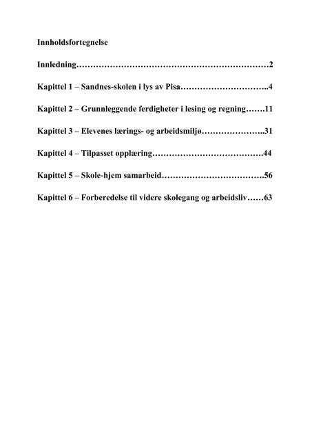 Kvalitetsmelding 2011 - Sandnes Kommune