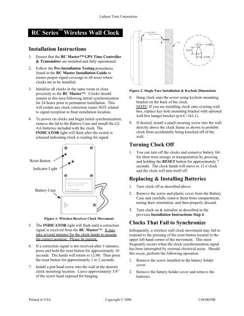 RC Series Wireless Wall Clock - Lathem Time Corporation