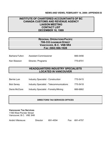 institute of chartered accountants of bc canada customs and ...