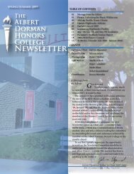 Honors Newsletter Spring09.indd - Albert Dorman Honors College
