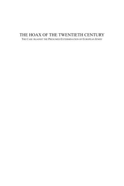 Arthur R. Butz â€“ The Hoax Of The Twentieth Century