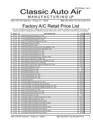 Factory Air Conditioning Parts & Service Catalog - Classic Auto Air