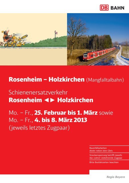 Rosenheim â Holzkirchen (Mangfalltalbahn) Schienenersatzverkehr ...