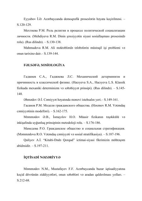 Sosial-siyasi elmlÉr seriyasÄ±. â 1992. - BakÄ± DÃ¶vlÉt Universiteti