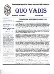 QUOVADIS - Congregation of the Resurrection, Priests, Brothers ...