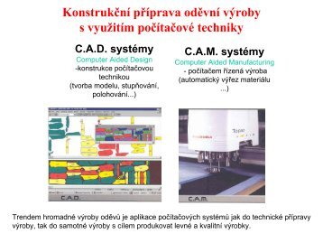 Teoretické základy konstrukce oděvů pomocí počítačové techniky