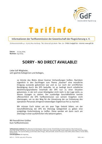 Tarifinfo als PDF - GdF Gewerkschaft der Flugsicherung eV