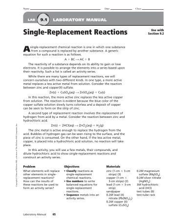 Worksheets Single Replacement Reaction Worksheet Answers single replacement reactions worksheet reactions