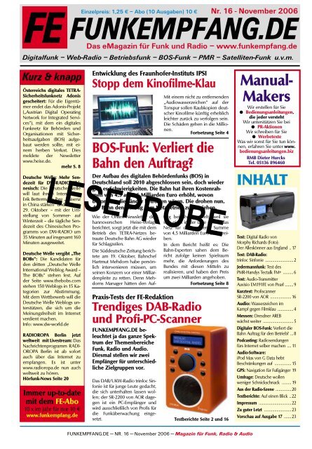 LESEPROBE - Radio-Scanner