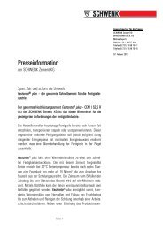 Presseinformation - SCHWENK Zement KG