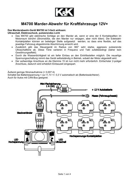 Einbauhinweise als PDF zum download - K&K Marderabwehr
