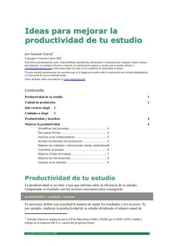 Ideas para mejorar la productividad de tu estudio - arqueting