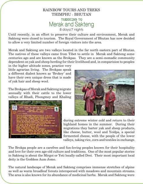 here's the link to the brochure X - Rainbow Photo Tours Bhutan