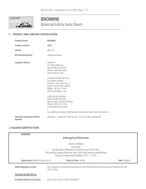 Bromine lethal ppm