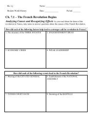 Handout - French Revolution (Ch 7 Guided Reading)