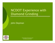 NCDOT Experience with Diamond Grinding - American Concrete ...