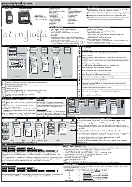 Instruktions Manual (Sida 1 av 2) S
